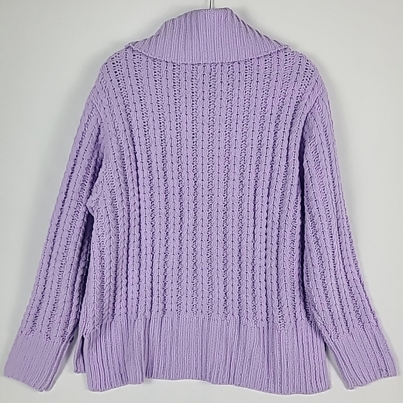 NEW AERIE Women's Chenille 1/4 Zip Sweater Lilac Purple Sz M Retail $70 NWT - Picture 5 of 5